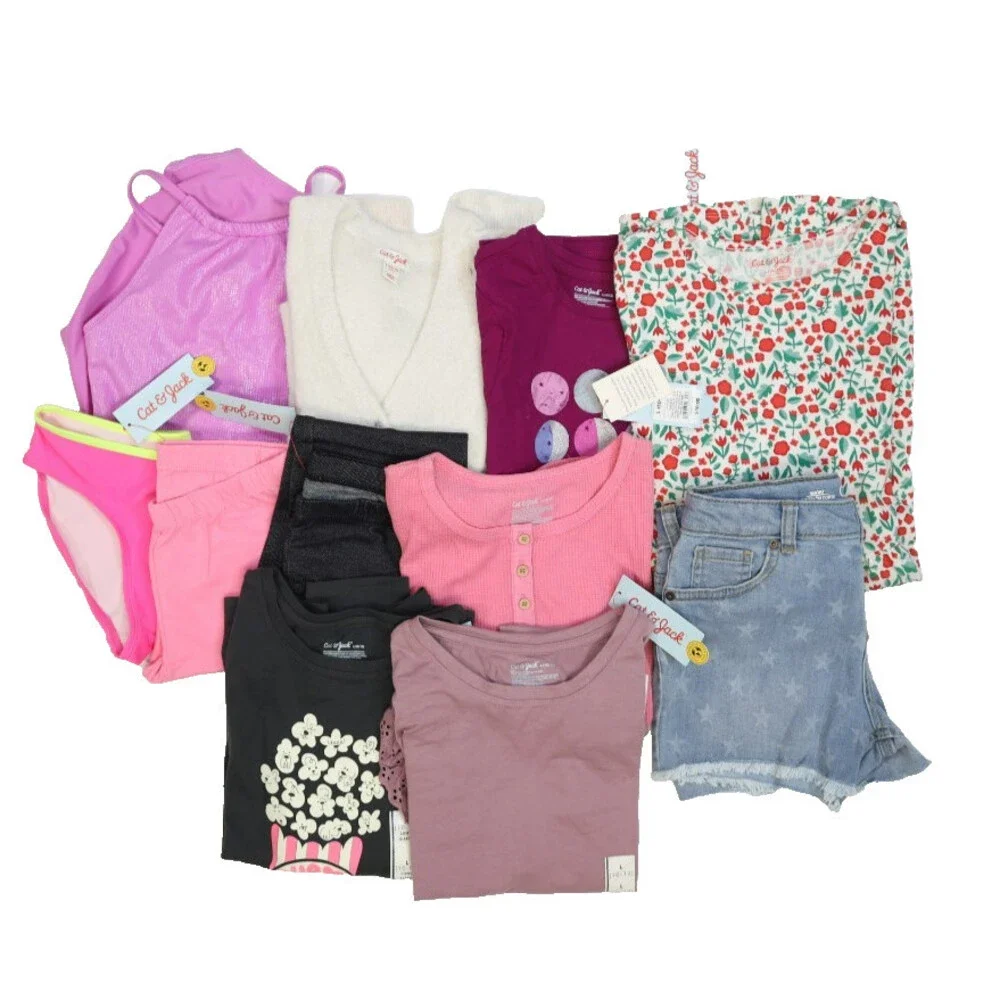 Cat & Jack Buk Lot Of 11 Girls Size 10/12 Mixed Season Tops Bottoms Dresses